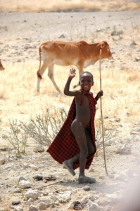A welcoming Maasai boy