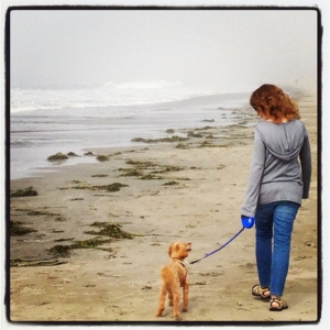 Rusty & I on a meditative beach walk